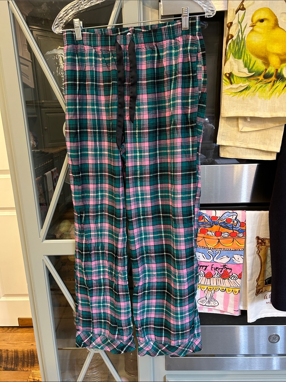 Victoria's Secret Green and Pink Plaid Lounge Pants PS